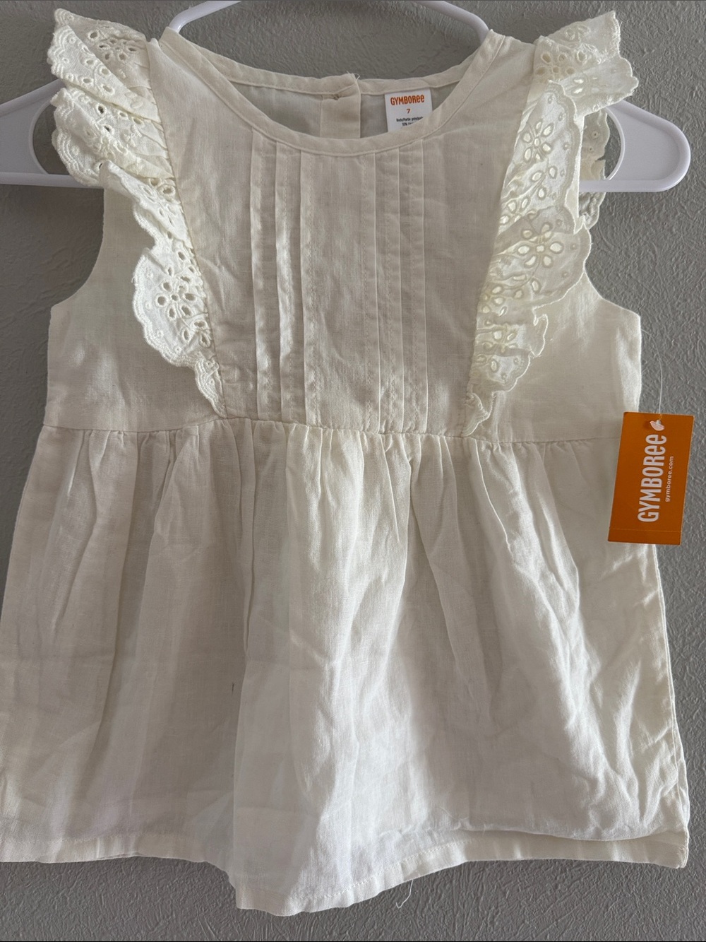 Gymboree Soft White Eyelet Ruffle Blouse